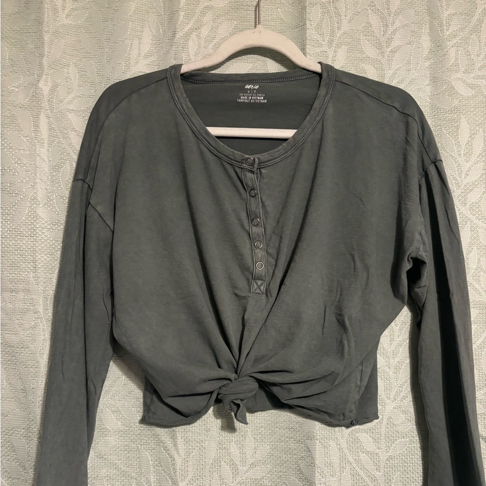 Aerie Long Sleeve Crop Top